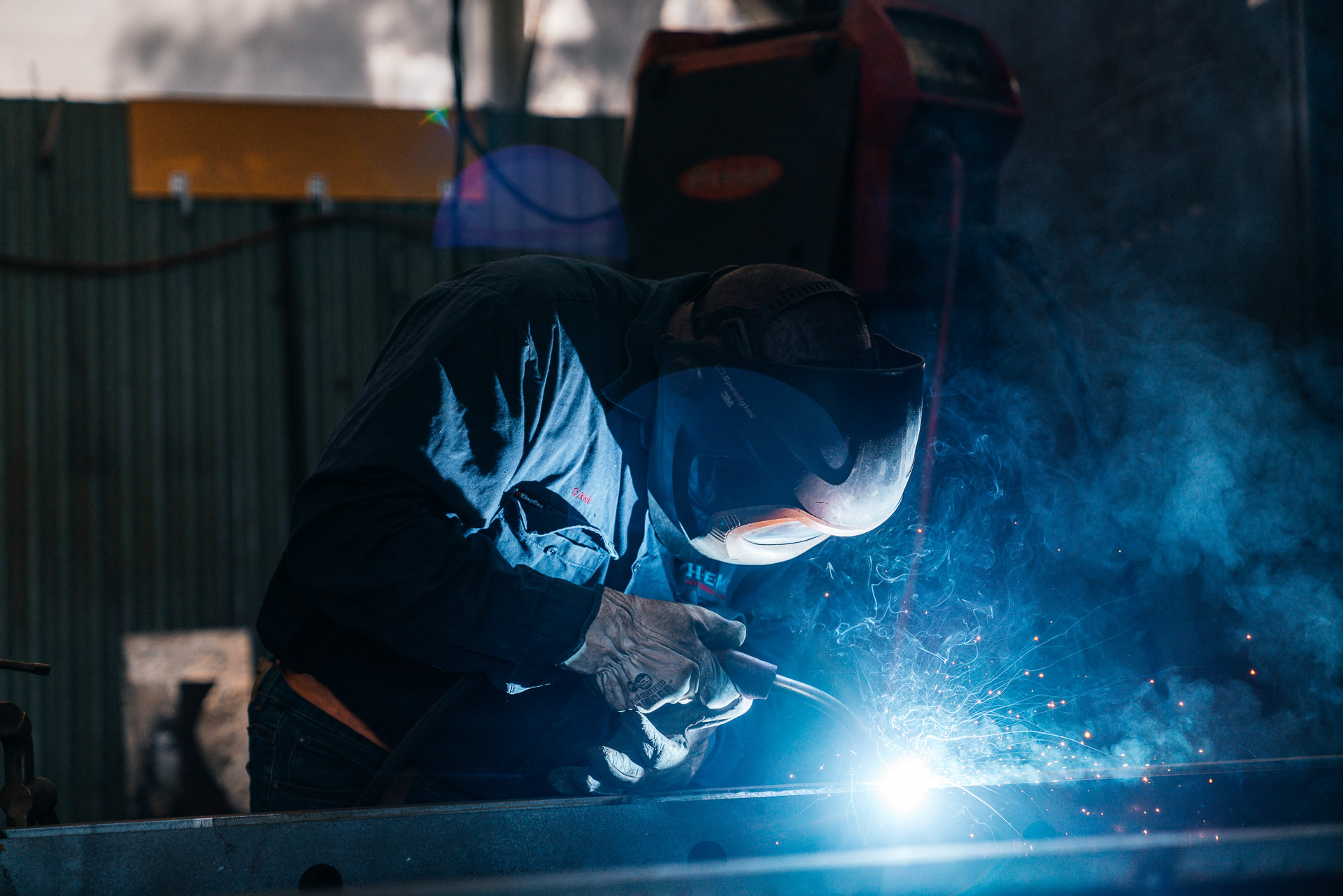 A worker in structural fabrication in Queensland