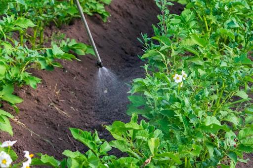 agricultural solutions in a green field 